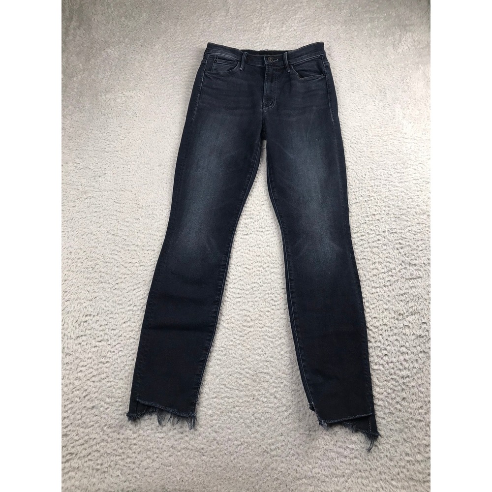 Mother The Stunner Zip Two Step Fray Jeans Women 25 (25x27)Last Call Blue Skinny